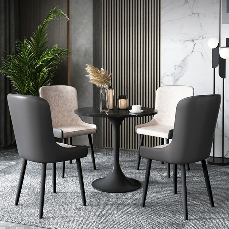 Moderne eettafel van gesinterd steen, ronde eettafel voor de keuken