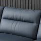 Contemporary Sectional with Pillow Top Arm Faux Leather Sectional in Blue