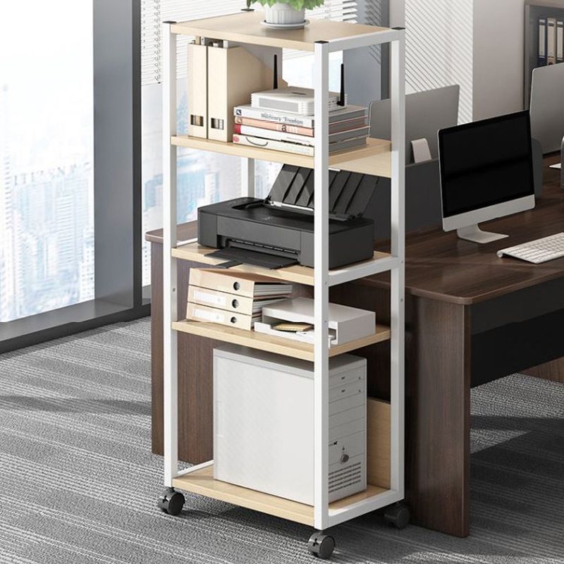 Modern Style Bookshelf Open Back Bookcase with Caster Wheels for Office Clearhalo 'Bookcases' 'furn' 'furn_bookcases' 'Furniture' 'Office Furniture' 1200x1200_e4e84533-52d7-4184-8bda-d35712c6ce9a