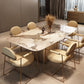 Traditional Luxury Dining Table Stone Dining Table with Pedestal Base Clearhalo 'Dining Tables & Seating' 'Dining Tables' 'dining_table' 'furn' 'furn_dining_table' 'Furniture' 'furniture_dining_table' 'Kitchen & Dining Furniture' 'kitchen' 'kitchen_dining_table' 1200x1200_e4e91f1b-51f9-4b03-989f-fe8dd51b8bb1