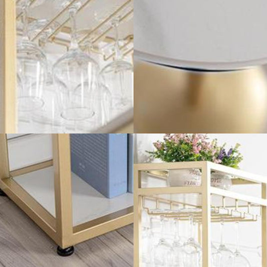 焼結石ビストロバーテーブルリビングルーム用のモダンワインラックバーテーブル