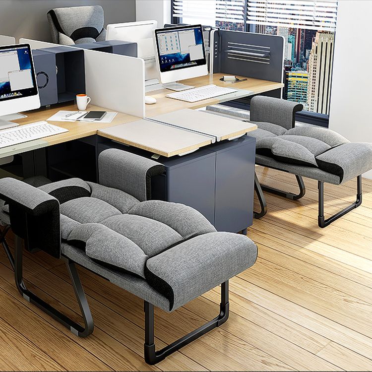 Sedia reclinabile contemporanea interno in miscela di lino/ pelo finta