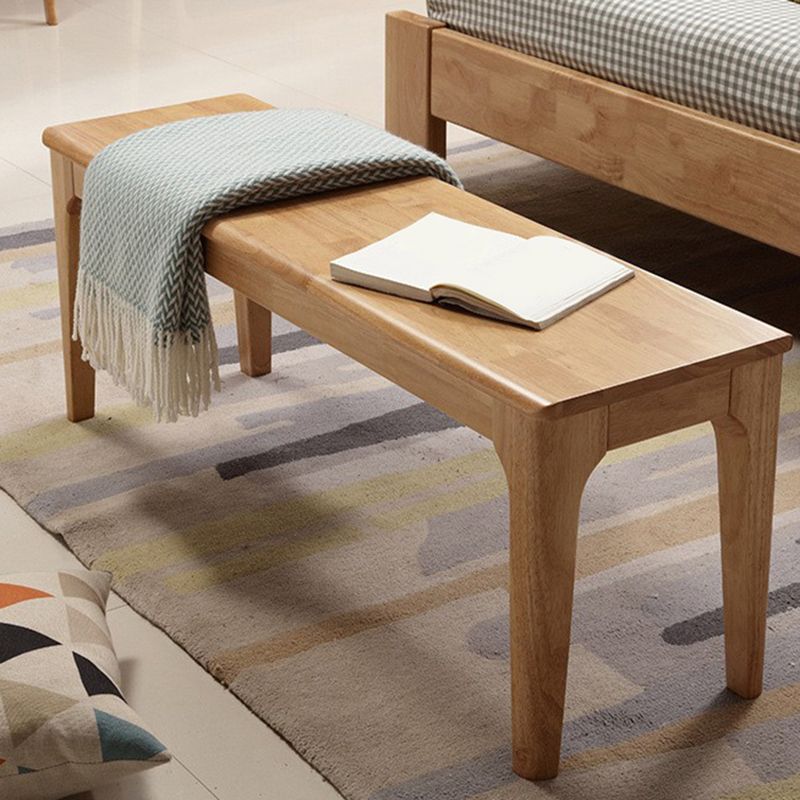 Modern Rubber Wood Bedroom Bench 17.7" Height Bench with Legs Clearhalo 'Benches' 'Chairs & Seating' 'furn' 'furn_benches' 'Furniture' 'Living Room Furniture' 1200x1200_e4ef5d6a-a8cf-4bf9-bbd0-9fd094668835