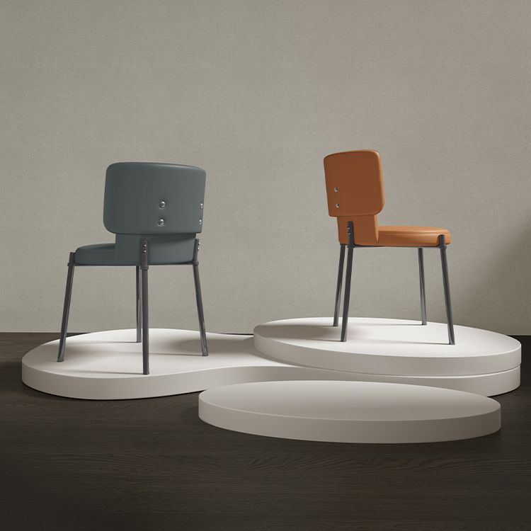 Sedia da pranzo con finta pelle e metallo contemporanea per sala da pranzo