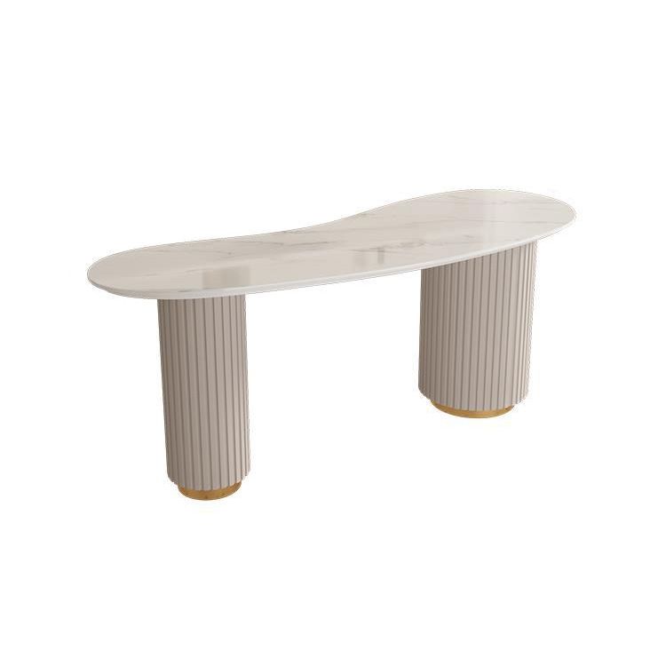 23" Wide Glam Executive Desk White 3-drawer Office Desk with Metal Legs Clearhalo 'furn' 'furn_office_desk' 'Furniture' 'Office Desks' 'Office Furniture' 'office_desk' 1200x1200_e4f18305-7103-4bee-a988-d74d2bff023c