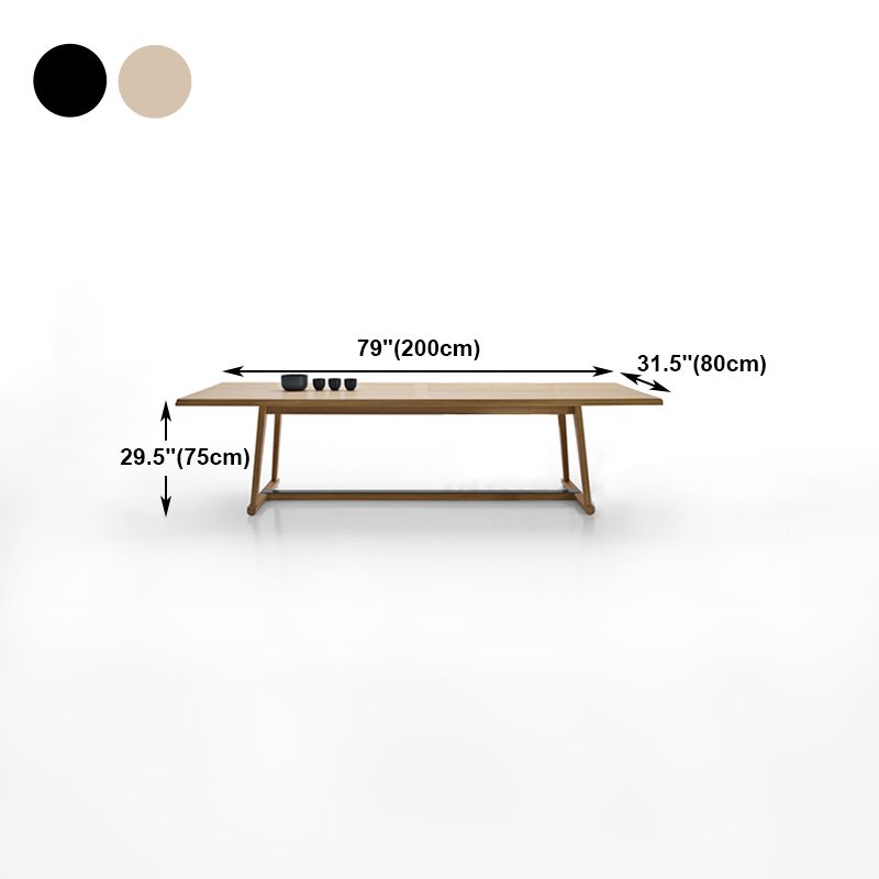 Contemporary Solid Wood Dining Table Rectangle Table with Trestle Base Clearhalo ' dining_table' 'Dining Tables & Seating' 'Dining Tables' 'furn' 'furn_dining_table' 'Furniture' 'furniture_dining_table' 'Kitchen & Dining Furniture' 'kitchen&dining_furn' 'kitchen' 'kitchen_dining_table' 1200x1200_e4f4bc57-baf6-4afb-a266-8ce609443eb7