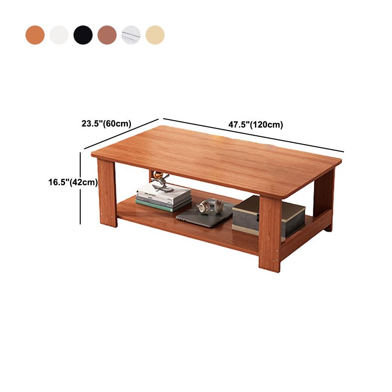 Moderner Couchtisch aus Holz mit Stauraum und Bündeltischen mit 4 Beinen