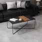 Table basse à pieds croisés, Table basse en fer noir avec plateau