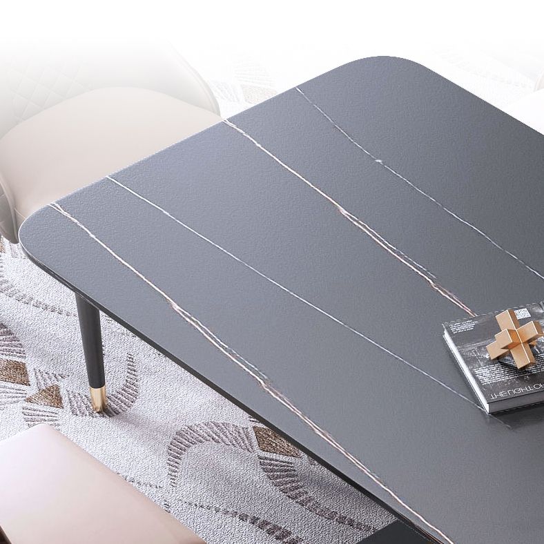 Minimalist Dining Room Set Rectangular Sintered Stone Dining Table with Metal Base Clearhalo 'Dining Room Sets' 'Dining Tables & Seating' 'dining_room_set' 'furn' 'furn_dining_room_set' 'Furniture' 'furniture_dining_room_set' 'Kitchen & Dining Furniture' 'kitchen&dining_furn' 'kitchen' 1200x1200_e4f55c71-d839-4484-a98c-5bfca6ec2070