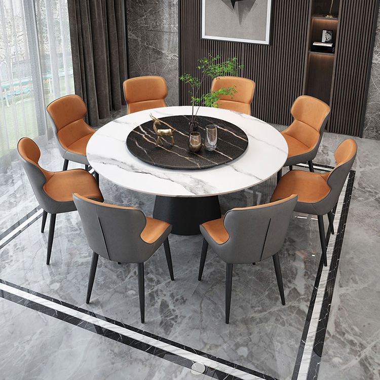 Modern Style Round Furniture Stone Dining Site Table with Pedestal Base Clearhalo ' dining_table' 'Dining Tables & Seating' 'Dining Tables' 'furn' 'furn_dining_table' 'Furniture' 'furniture_dining_table' 'Kitchen & Dining Furniture' 'kitchen&dining_furn' 'kitchen' 'kitchen_dining_table' 1200x1200_e4f60f31-ae1f-4d19-b529-f82ff02f05b3