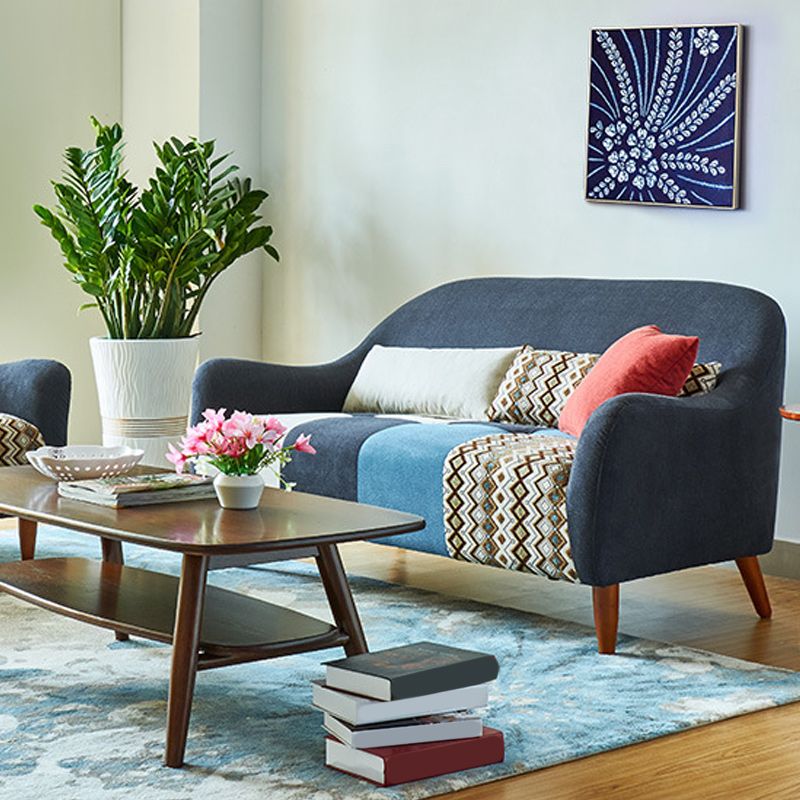 Courette de mélange de coton contemporain avec bras évasé et 2 oreillers