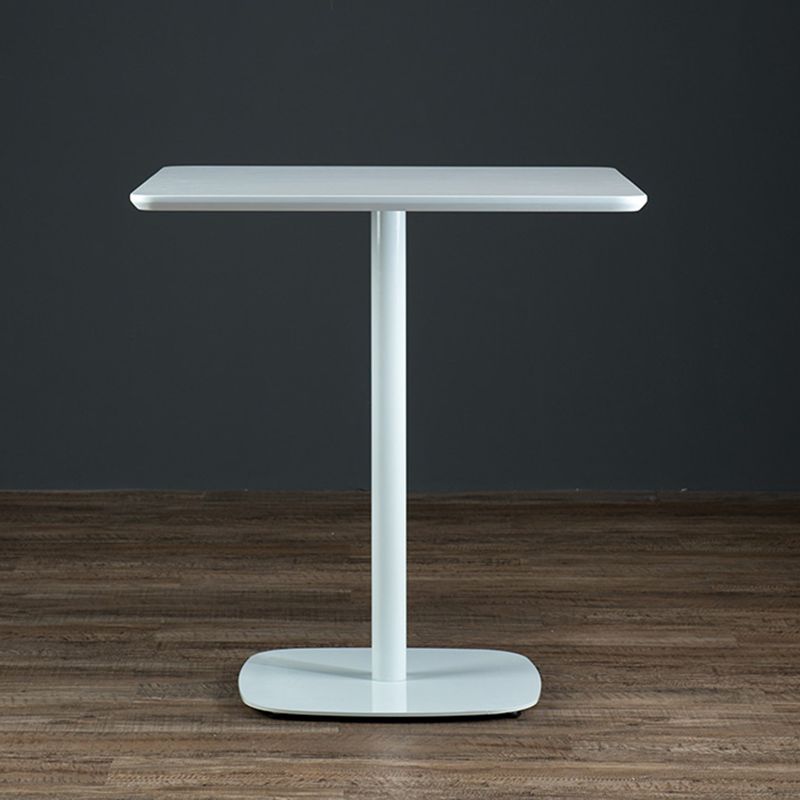 Modern Square Dining Table Wood Tabletop with Steel Pedestal Base Clearhalo 'Dining Tables & Seating' 'Dining Tables' 'dining_table' 'furn' 'furn_dining_table' 'Furniture' 'Kitchen & Dining Furniture' 1200x1200_e4f68d18-75dd-4837-b025-9c2ca28be54c