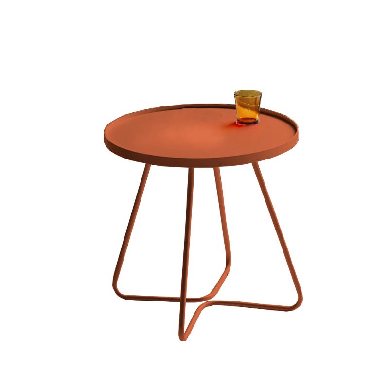 Mid-Century Metal Round Tray Top Side Table Iron Sled End Table Clearhalo 'Coffee & Accent Tables' 'End & Side Tables' 'end_side_tables' 'furn' 'furn_end_side_tables' 'Furniture' 'Living Room Furniture' 1200x1200_e4f710c5-64c0-4607-b849-a807e08d2277