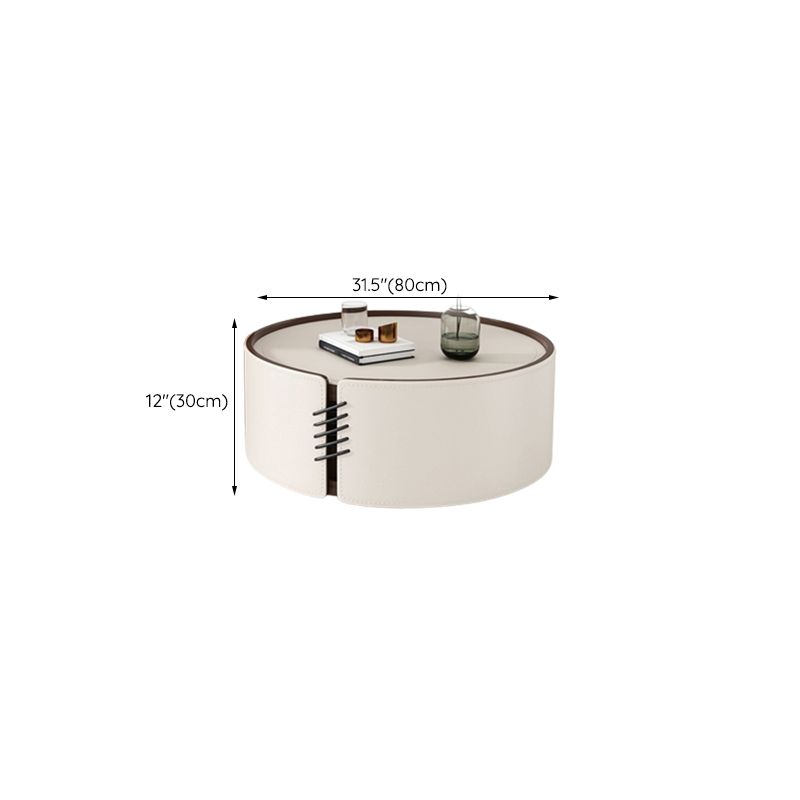 Contemporary Round Coffee Table Leather and Stone Coffee or End Table Drum Clearhalo 'Coffee & Accent Tables' 'Coffee Tables' 'coffee_tables' 'furn' 'furn_coffee_tables' 'Furniture' 'Living Room Furniture' 1200x1200_e4f80cfa-0669-48ae-bc9f-9abfdd6ebb1a
