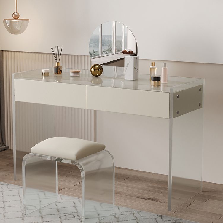 大理石 /アクリルの現代化された化粧虚栄心寝室用の2つの引き出し付きセット