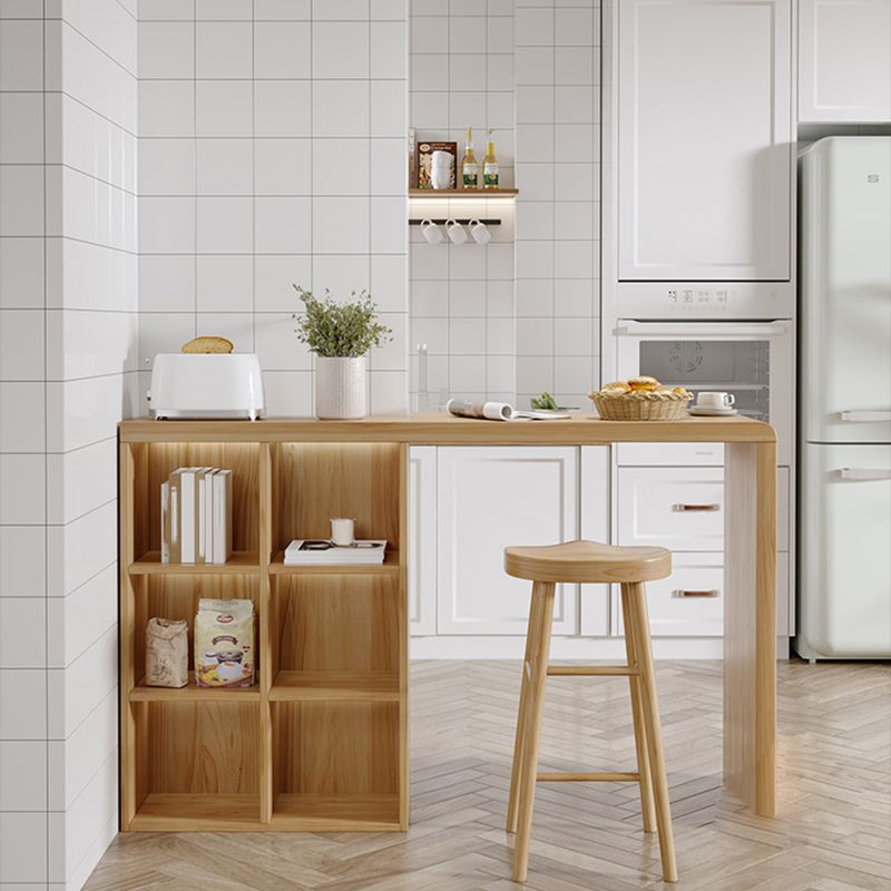 Contemporary Solid Wood Rectangle Bistro Bar Desk for Living Room Clearhalo 'Bar Furniture' 'Bar Tables' 'bar_tables' 'furn' 'furn_bar_tables' 'Furniture' 'Kitchen & Dining Furniture' 1200x1200_e4fa7853-724f-4f8e-b1c7-6aa41f21e371