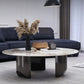 Table basse avec plateau en pierre avec 3 pieds en métal de 15,75 pouces de haut pour le salon
