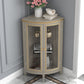 Contemporary Glass Doors Display Stand Birch Hutch Buffet with Doors