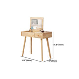 Tocador marrón set con espejo de 15.74 "mesas de tocador de madera de ancho con cajones