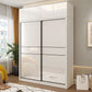 White Mirrored Finish Wardrobe Cabinet Modern Engineered Wood Wardrobe Clearhalo 'Armoires & Wardrobes' 'armoires_wardrobes' 'Bedroom Furniture' 'furn' 'furn_armoires_wardrobes' 'Furniture' 1200x1200_e4fd675d-a558-460b-80cb-a755d77408d4