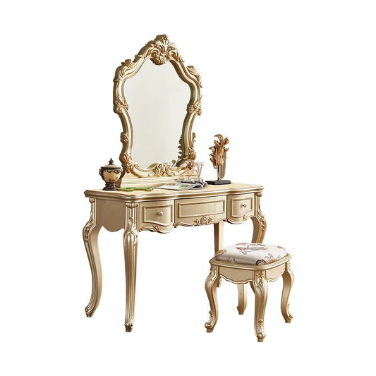 19 "brede Victoriaanse make-up ijdelheid houten kaptafel met spiegel