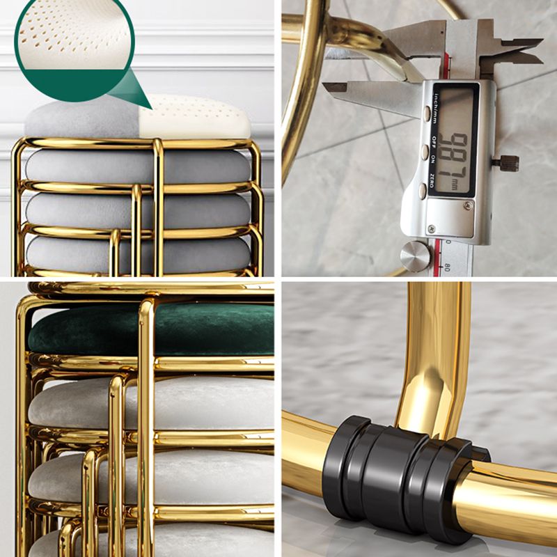 Indoor Round Ottoman Glam Standard Stain Resistant Velvet Ottoman Clearhalo 'furn' 'furn_ottomans_poufs' 'Furniture' 'Living Room Furniture' 'Ottomans & Poufs' 'ottomans_poufs' 1200x1200_e4ff0ce4-d350-40f3-ab75-eb476fb30d01