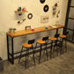 Solid Wood Bar Table Brown Industrial Bar Dining Table with Trestle Base Clearhalo 'Bar Furniture' 'Bar Tables' 'bar_tables' 'furn' 'furn_bar_tables' 'Furniture' 'furniture_bar_tables' 'Kitchen & Dining Furniture' 1200x1200_e4ff607c-6b5c-43fa-a8b5-392ea3e21dd0