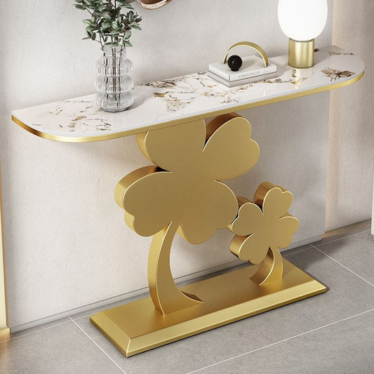Tavolo console mezza luna glam tavolo accento resistente a graffi per Hall