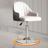 Skandinavischer Metall Barstool Low Rücken Faux Leder -Kissen -Kissenhocker mit Fußstütze