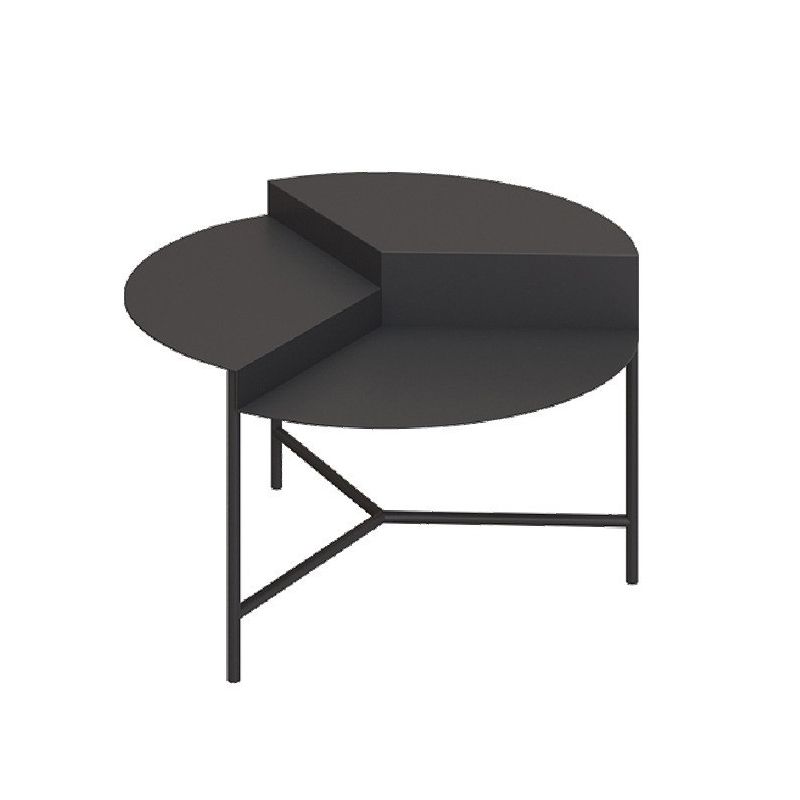 Iron Cross Legs Cocktail Table 17.7" Tall Round Top Coffee Table