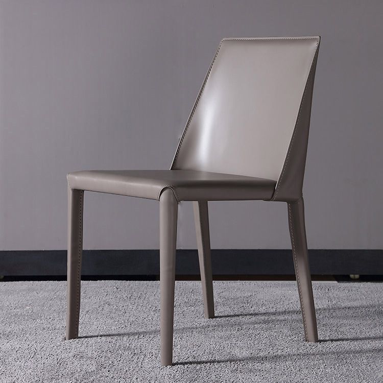 Contemporary Solid Back Dining Side Chairs Leather Dining Chairs for Kitchen (Set of 2) Clearhalo ' kitchen&dining_furn' 'Dining Chairs' 'Dining Tables & Seating' 'dining_chair' 'furn' 'furn_dining_chair' 'Furniture' 'furniture_dining_chair' 'Kitchen & Dining Furniture' 'kitchen' 1200x1200_e5047662-6e6b-4736-a8c9-25ab04445af8