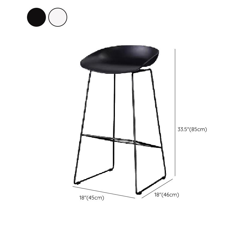 Contemporary Steel Base Bar Stool Armless Counter Stool for Living Room Clearhalo 'Bar Furniture' 'Bar Stools' 'bar_stools' 'furn' 'furn_bar_stools' 'Furniture' 'Kitchen & Dining Furniture' 1200x1200_e504a7ce-cb28-4245-a8ae-6fcba6f4a4da