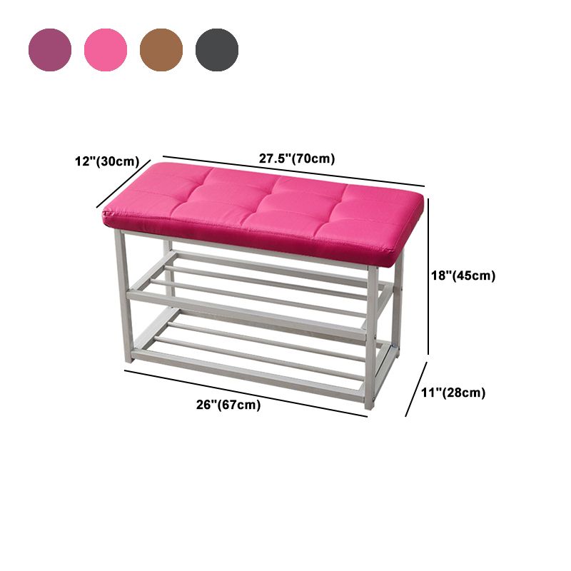 Contemporary Ottoman Faux Leather Upholstered Tufted Rectangle Ottoman with Bottom Rack Clearhalo 'furn' 'furn_ottomans_poufs' 'Furniture' 'Living Room Furniture' 'Ottomans & Poufs' 'ottomans_poufs' 1200x1200_e5056e52-cd20-4f85-8a64-6cde59629945