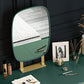 Green Make-up Vanity with 2 Storage Drawers 20.47" Wide Faux Leather Dresser Clearhalo 'Bedroom Furniture' 'furn' 'furn_makeup_vanities' 'Furniture' 'Makeup Vanities' 'makeup_vanities' 1200x1200_e505aa34-be63-4982-9200-2b80e97891ec