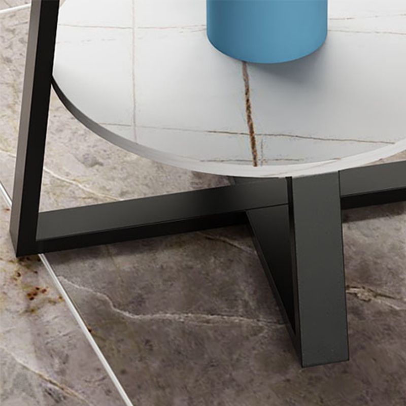 Tableau latérale supérieure en ardoise 23,6 "de haut de la table de fin de jambes en fer avec étagère