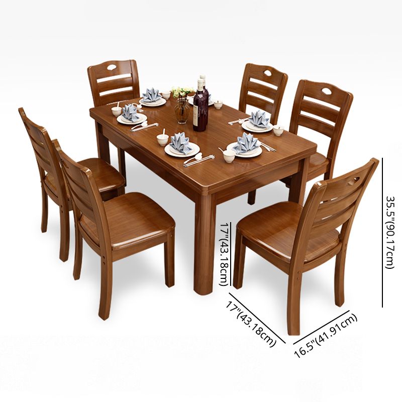 Minimalist Solid Wood Dining Sets with Rubberwood Wood Dining Table and Chairs Clearhalo 'Dining Room Sets' 'Dining Tables & Seating' 'dining_room_set' 'furn' 'furn_dining_room_set' 'Furniture' 'furniture_dining_room_set' 'Kitchen & Dining Furniture' 'kitchen&dining_furn' 'kitchen' 1200x1200_e5080575-8eb0-4a86-82d8-4e514ccc82fa