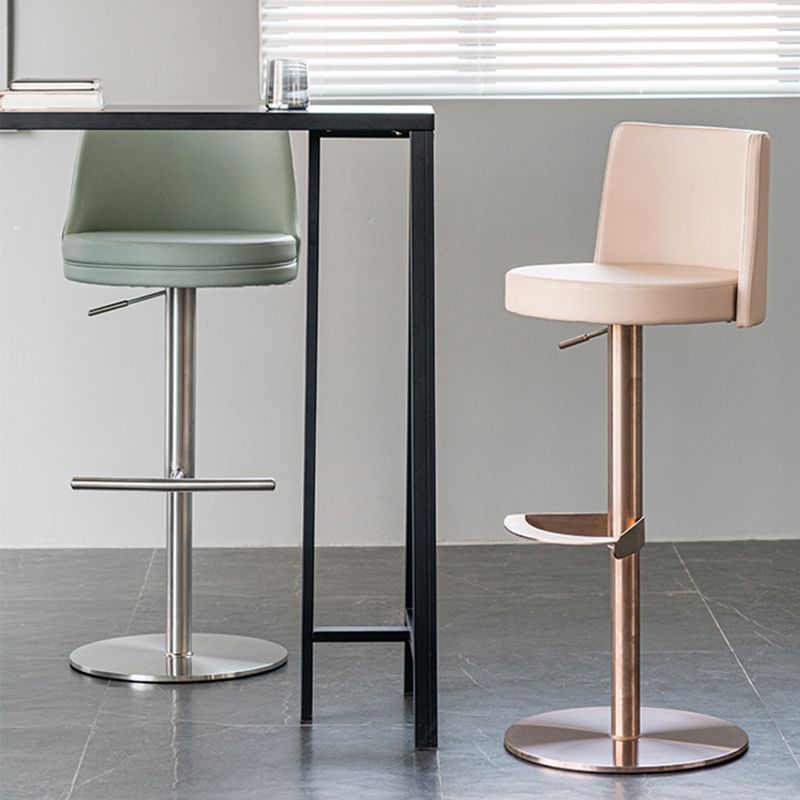 Tabouret de comptoir réglable de style moderne avec coussin en cuir et pied simple