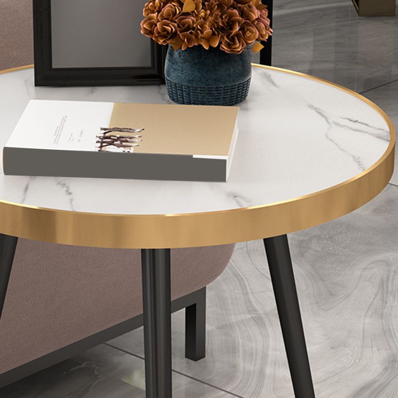 Modernistic Metal 3 Legs End Table Round Slate Top Side End Table Clearhalo 'Coffee & Accent Tables' 'End & Side Tables' 'end_side_tables' 'furn' 'furn_end_side_tables' 'Furniture' 'Living Room Furniture' 1200x1200_e509380a-eb72-4c1a-8512-5271ffc3936d
