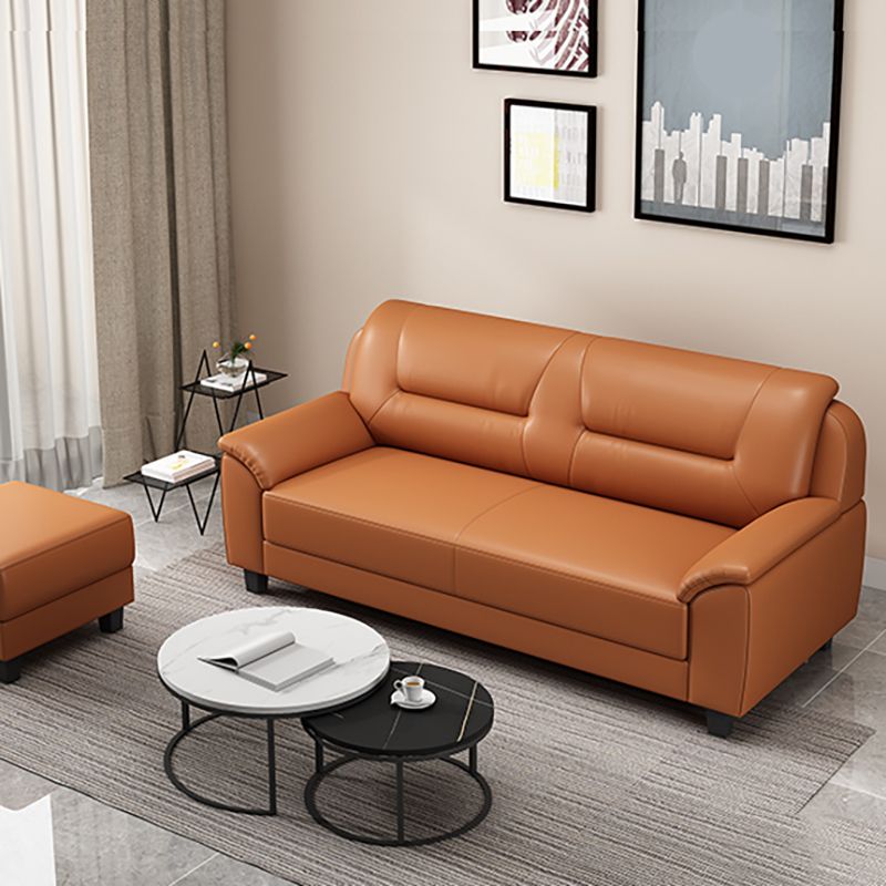31.50" H Faux Leather Pillow Top Arm Sofa with Cushions for Living Room Clearhalo 'furn' 'furn_sofas' 'Furniture' 'furniture_sofas' 'kitchen' 'kitchen_sofas' 'Living Room Furniture' 'Sofa' 'sofas' 1200x1200_e50a6719-f2bb-48bb-a545-5dc8d27edb05