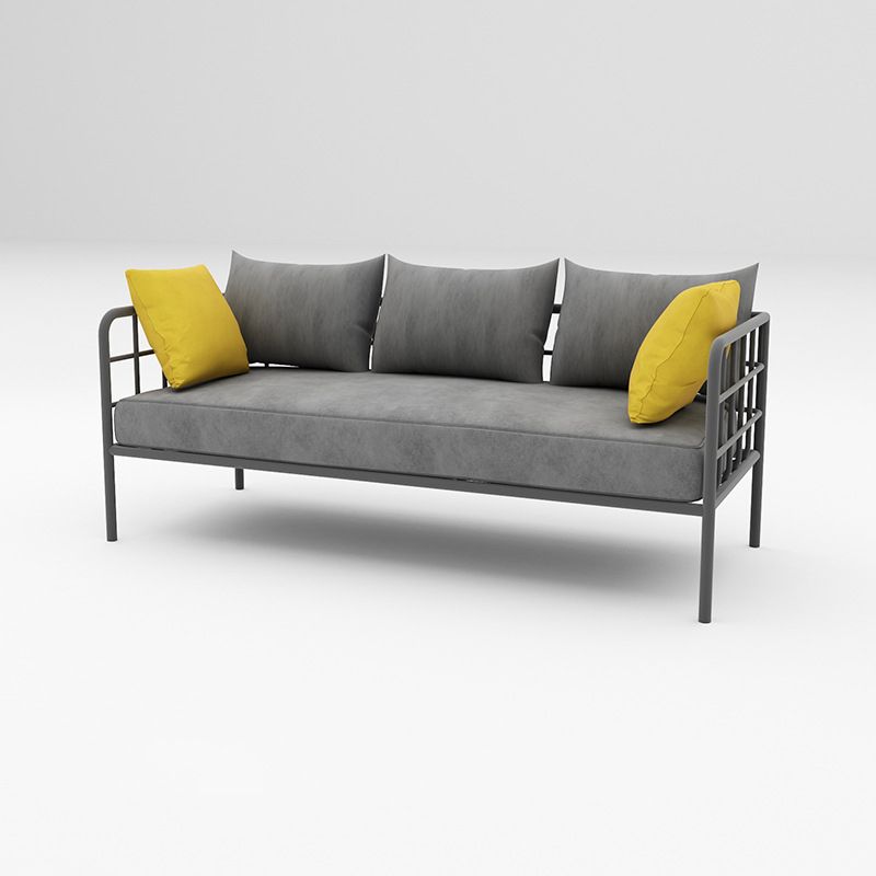 Contemporary Metal Square Arm Sofa Fabric Cushions Sofa for Living Room Clearhalo 'furn' 'furn_sofas' 'Furniture' 'Living Room Furniture' 'Sofa' 'sofas' 1200x1200_e50b0e43-3570-49c8-9f41-72b870853ae2