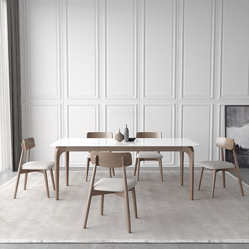 Medieval Modern Sintered Stone Table for Restaurant Rectangle Table with Wooden 4 Legs Clearhalo ' dining_table' 'Dining Tables & Seating' 'Dining Tables' 'furn' 'furn_dining_table' 'Furniture' 'furniture_dining_table' 'Kitchen & Dining Furniture' 'kitchen&dining_furn' 'kitchen' 'kitchen_dining_table' 1200x1200_e50bb759-74ef-40f1-8205-5ddbaac7d6d2