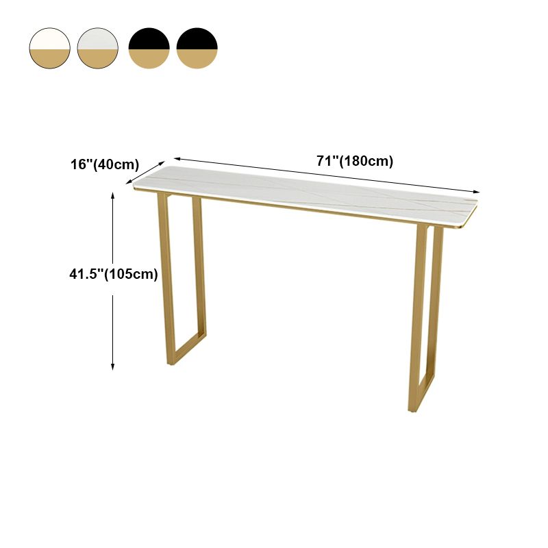Glam Wood Bar Height Table with Rectangle Table Top Sled Table - 41.3" H Clearhalo 'Bar Furniture' 'Bar Tables' 'bar_tables' 'furn' 'furn_bar_tables' 'Furniture' 'furniture_bar_tables' 'Kitchen & Dining Furniture' 1200x1200_e50bbcfd-a71d-483e-963b-18a5a86100d0