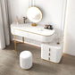 5 Drawers Vanity Set with Padded Stool 29.52" High Dresser in White Clearhalo 'Bedroom Furniture' 'furn' 'furn_makeup_vanities' 'Furniture' 'Makeup Vanities' 'makeup_vanities' 1200x1200_e50cca6c-cd64-42df-8d7c-19e47ae65983