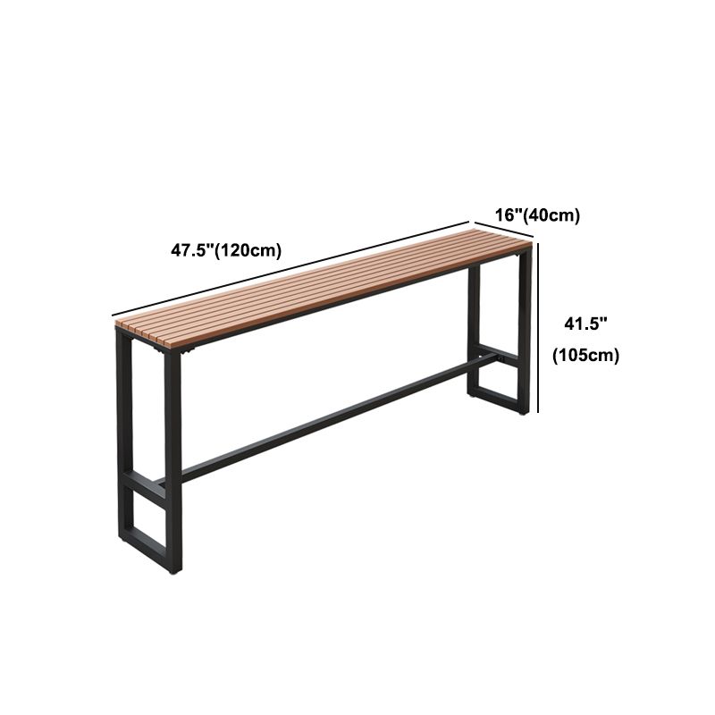 Wood Bar Dining Table Modern Rectangle Bar Table with Trestle Pedestal for Courtyard Clearhalo 'Bar Furniture' 'Bar Tables' 'bar_tables' 'furn' 'furn_bar_tables' 'Furniture' 'furniture_bar_tables' 'Kitchen & Dining Furniture' 1200x1200_e50cf474-6ee9-4d2c-b8f8-3e643da63a49