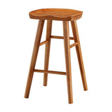 Modern Saddle Seat Counter Stool Solid Wood Armless Bar Stool
