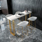 Glam Bar Table Set 1/2/3/5 Pieces Rectangle Bar Table with High Metal Stools Clearhalo 'Bar Furniture' 'furn' 'furn_home_bar_bar_sets' 'Furniture' 'Home Bars & Bar Sets' 'home_bar_bar_sets' 'Kitchen & Dining Furniture' 1200x1200_e50e210a-5d0d-436c-94a6-8214348e9d3d