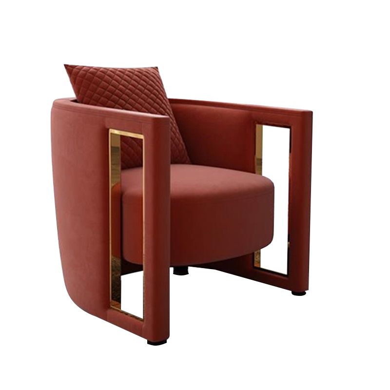 Modern Style Sofa with Pillows Wool/Faux Leather Tuxedo Arm Seating