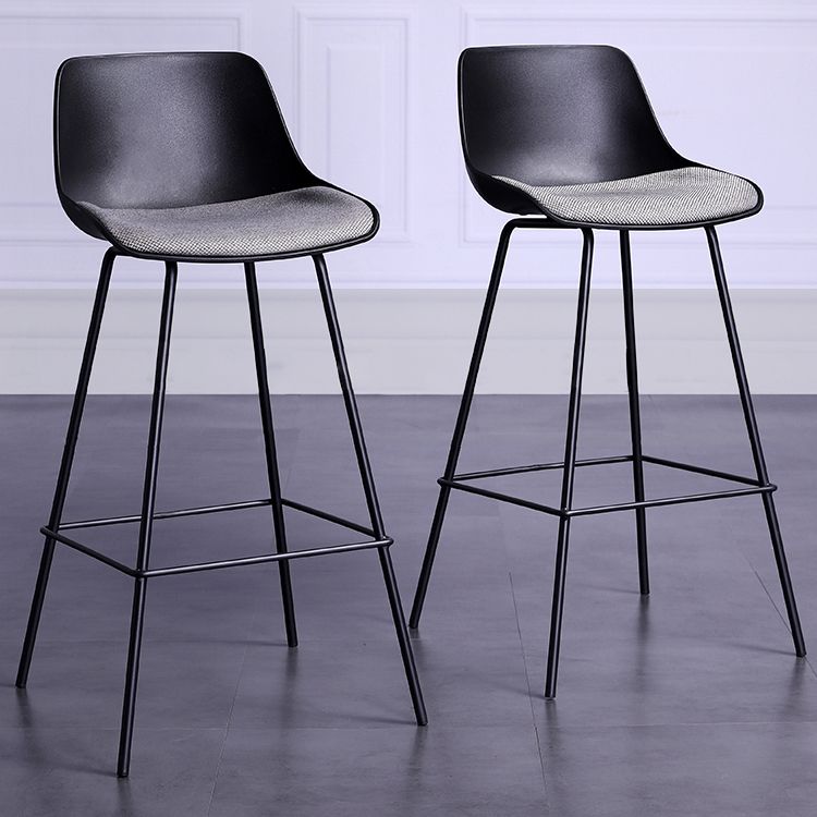 Nordic Metal Low Back Barstool Simple Indoor Tall Stool with Upholstered Clearhalo 'Bar Furniture' 'Bar Stools' 'bar_stools' 'furn' 'furn_bar_stools' 'furniture_bar_stools' 'Kitchen & Dining Furniture' 'kitchen&dining_furn' 'kitchen' 'kitchen_furn' Furniture' 1200x1200_e50fa4b7-bdde-4181-aaa5-a1320c43c05f