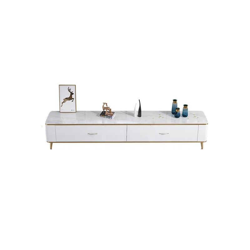 Contemporary TV Console in White TV Stand for TVs with Drawers