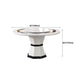 Round Pedestal Dining Site Table Marble Tripod Base Dining Room Collection With Turntable